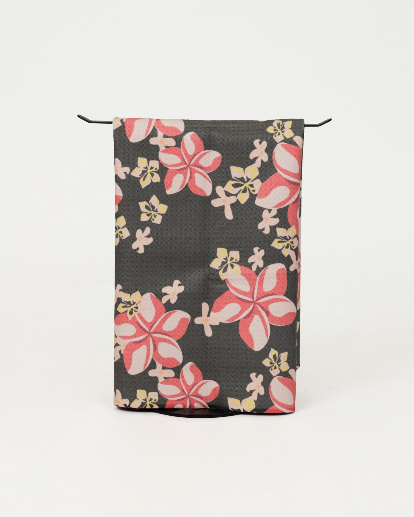 Charcoal Plumeria and Pakalana Microfiber Towel