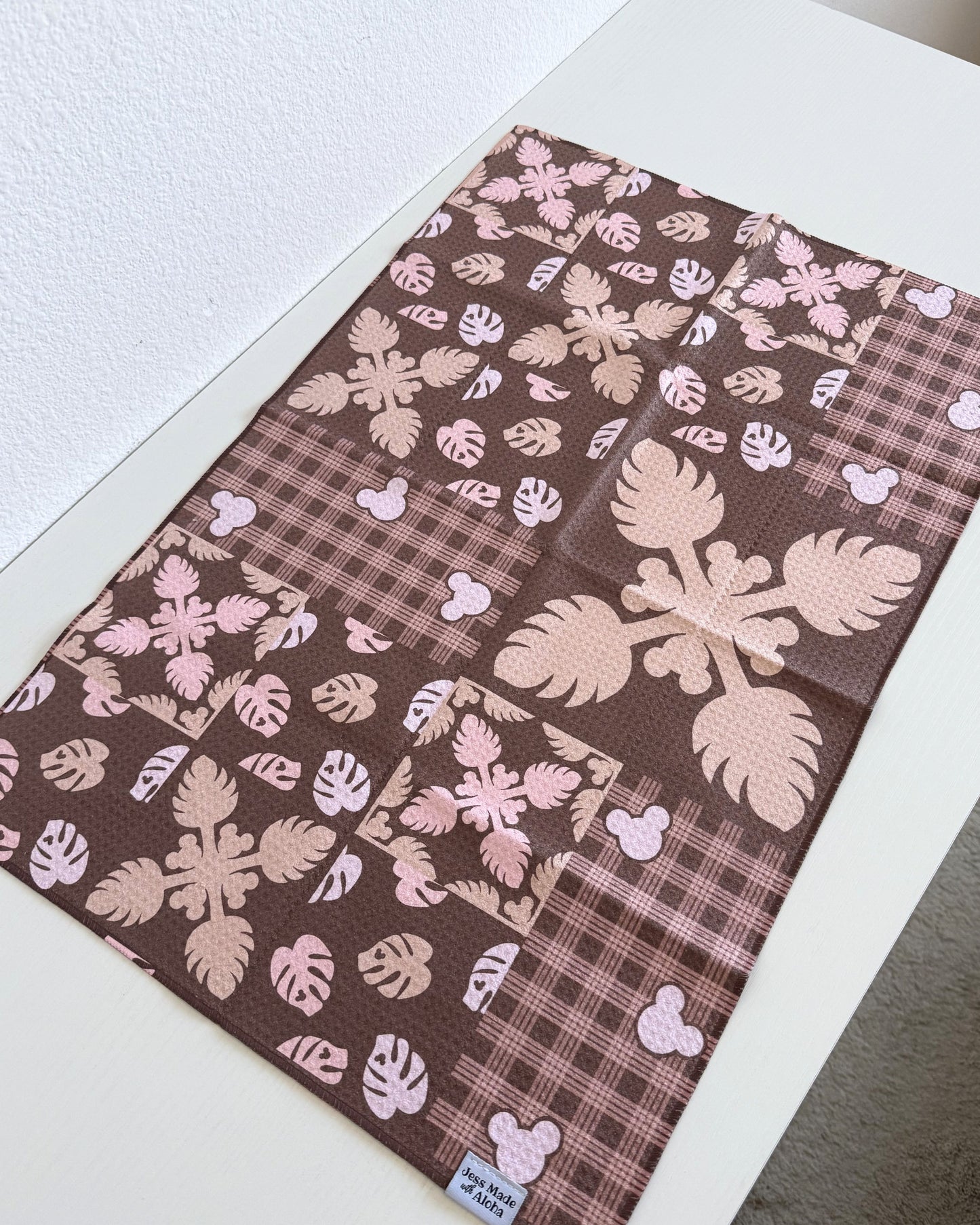 Brown Magical Monstera Microfiber Towel (Jess Made with Aloha x Reiko)