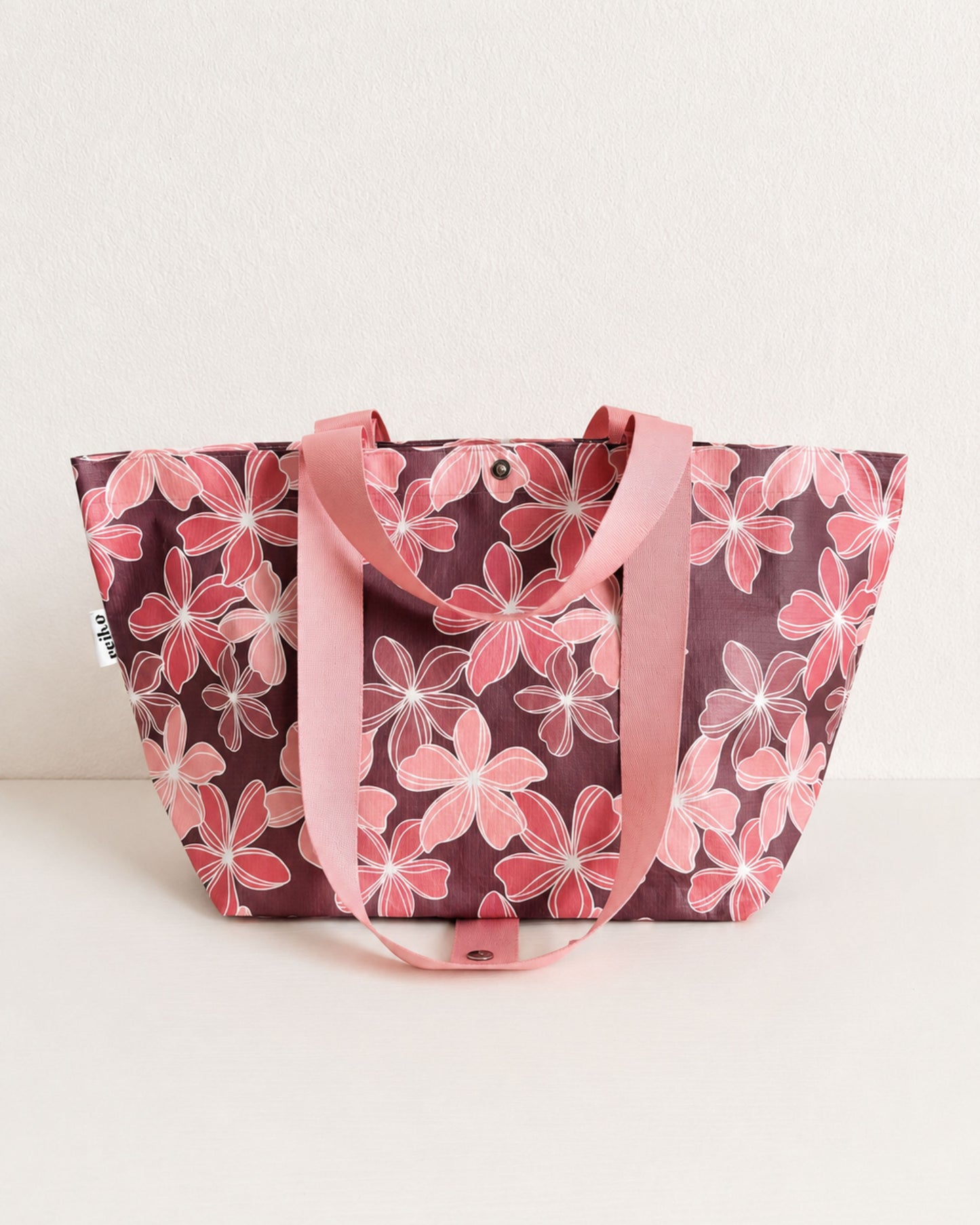 Retro Plumeria Small Haul Shopping Bag