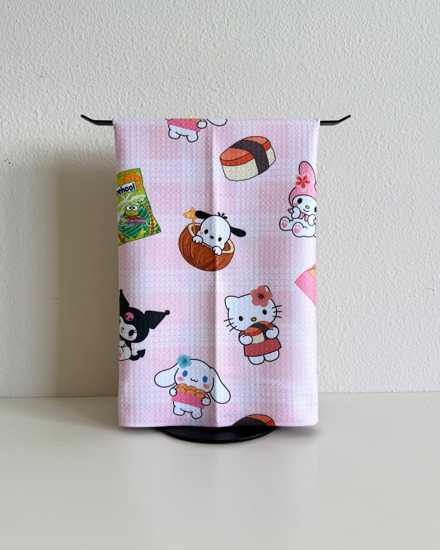 Pink Aloha Snacks Microfiber Towel