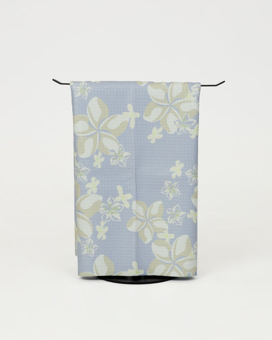 Baby Blue Plumeria and Pakalana Microfiber Towel