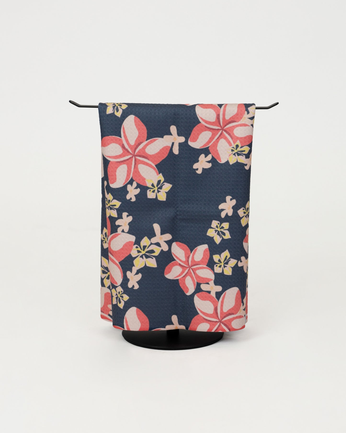 Navy Plumeria and Pakalana Microfiber Towel
