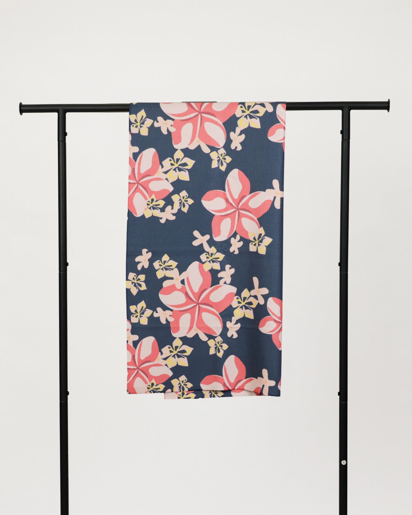 Pink Plumeria and Pakalana Go Anywhere Waffle Microfiber Towel