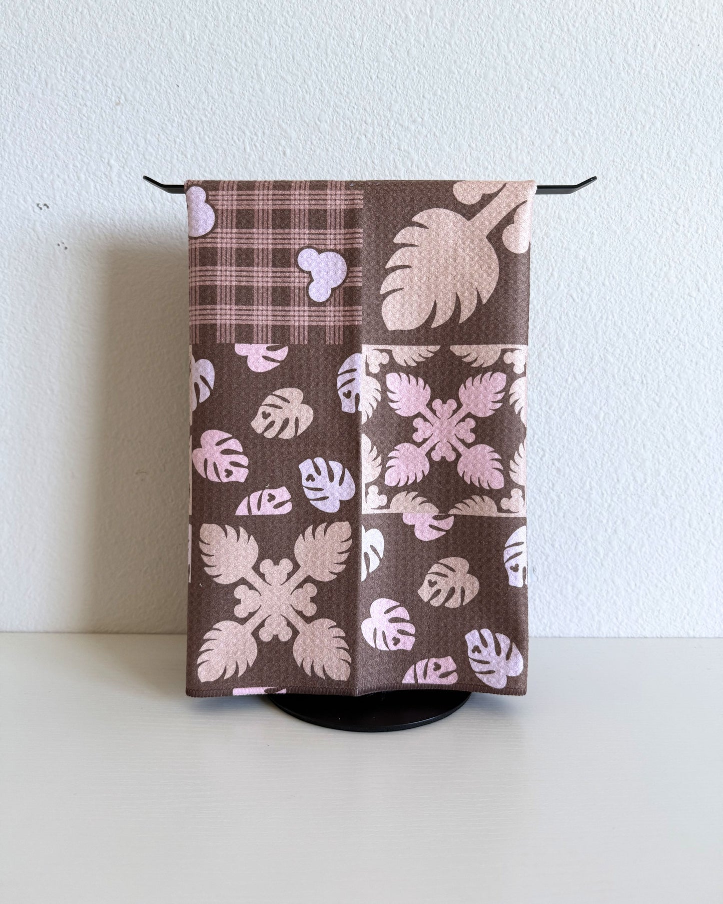 Brown Magical Monstera Microfiber Towel (Jess Made with Aloha x Reiko)