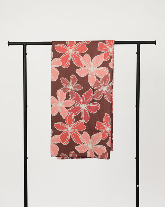 Retro Plumeria Go Anywhere Waffle Microfiber Towel