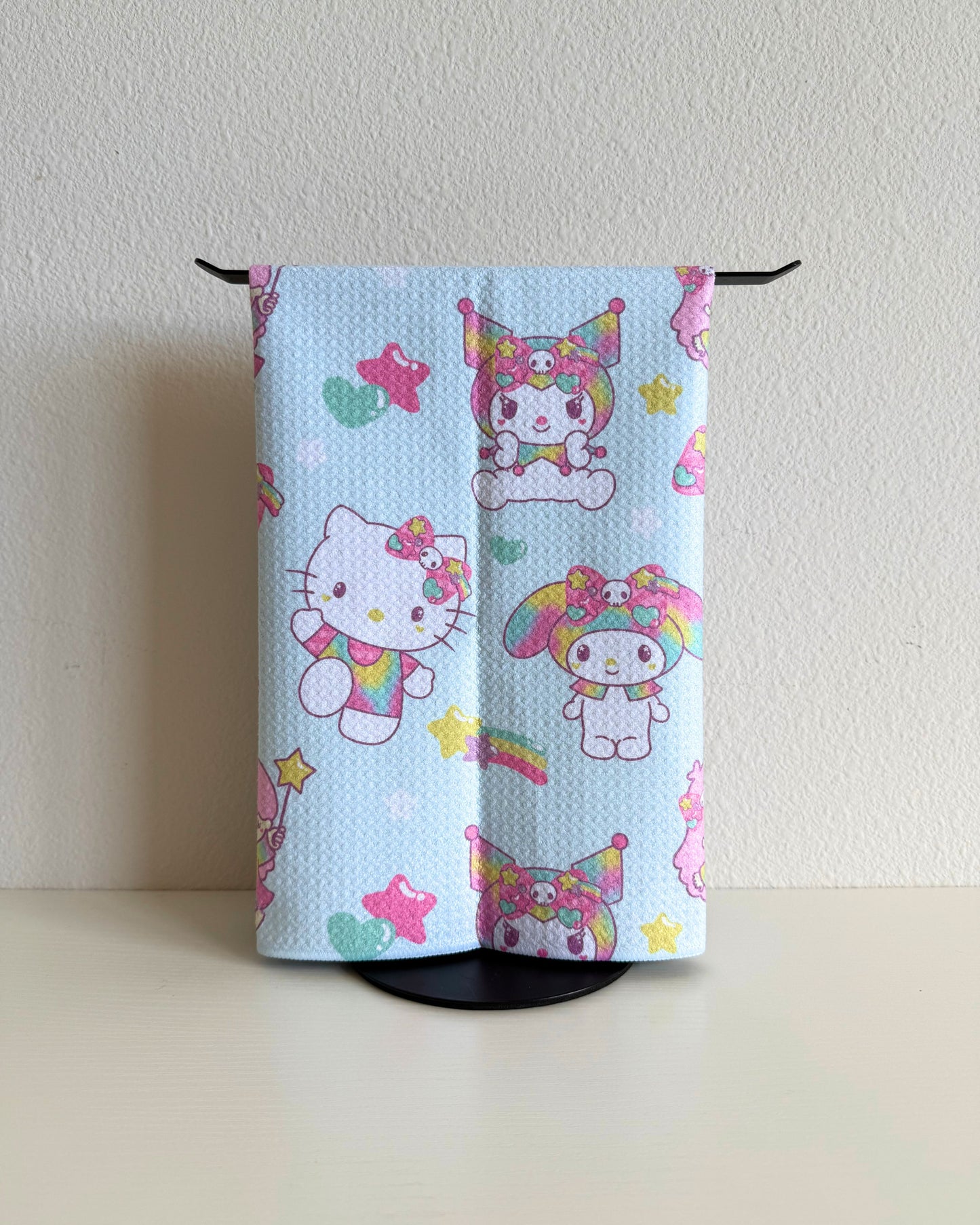 Rainbow Sanrio Microfiber Towel (Hekili Designs x Reiko)