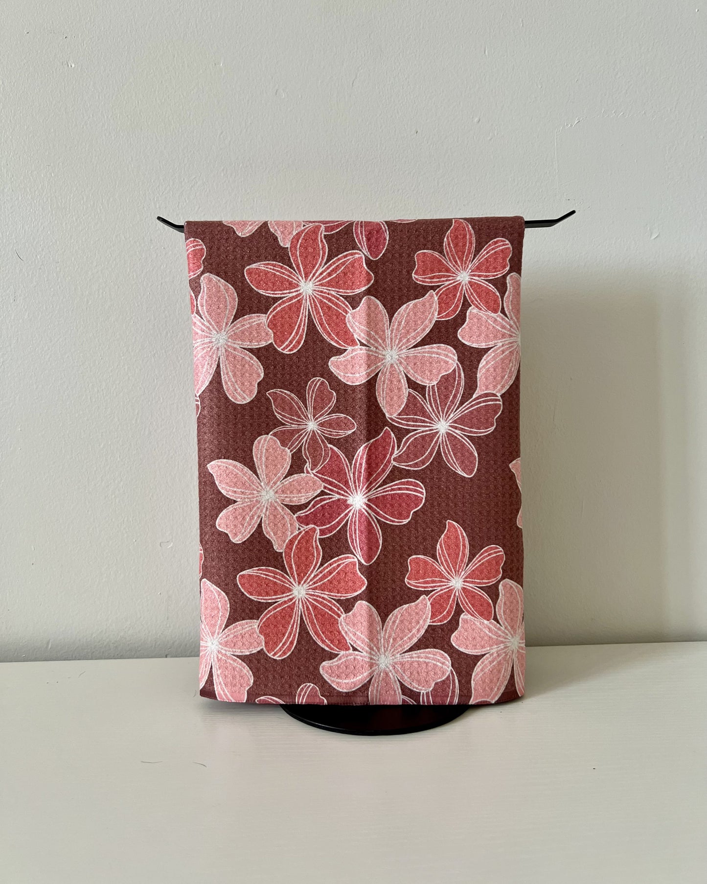 Retro Plumeria Microfiber Towel