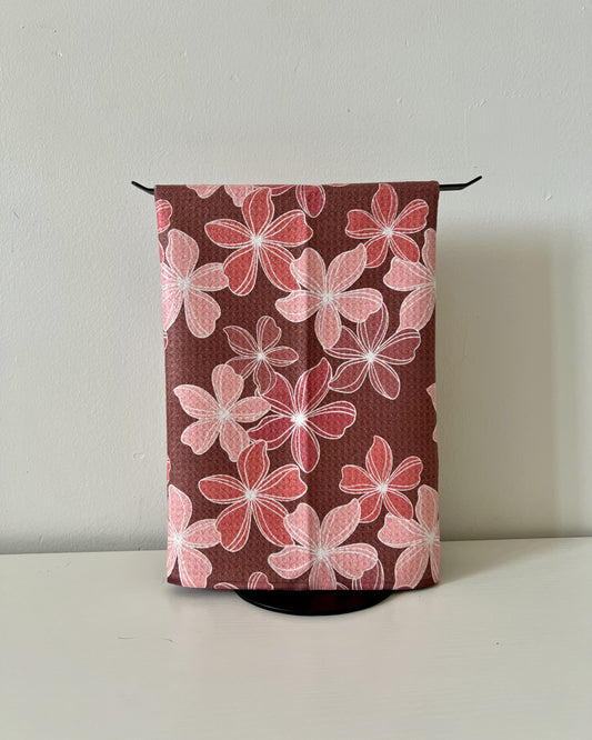Retro Plumeria Microfiber Towel