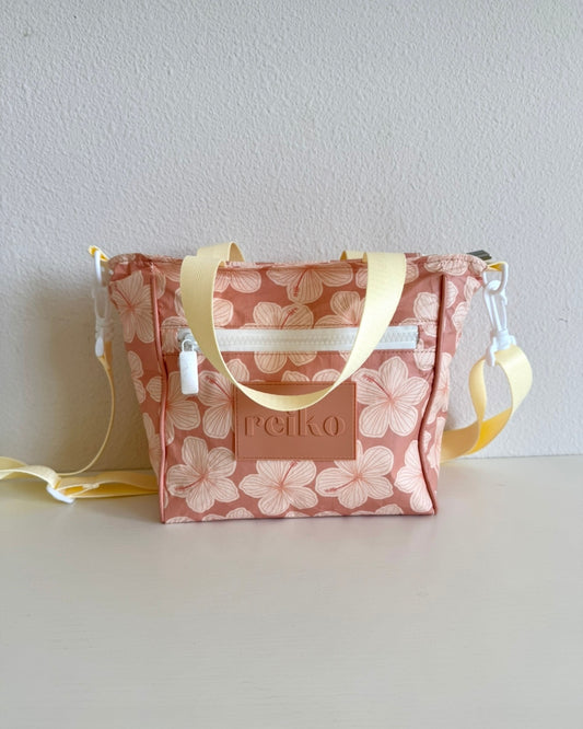 Peach Hibiscus Crossbody