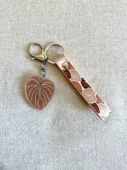 Brown Anthurium Keychain