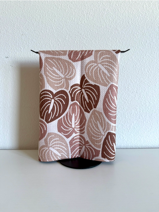 Dark Tan Anthurium Microfiber Towel