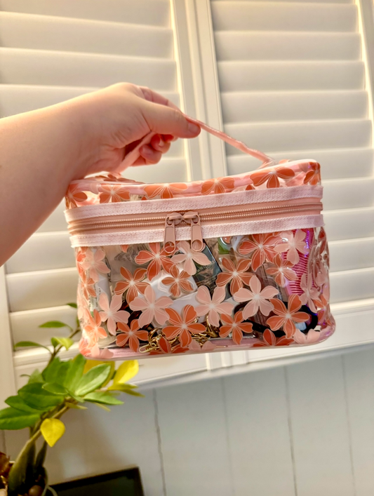 Retro Plumeria Toiletry Bag