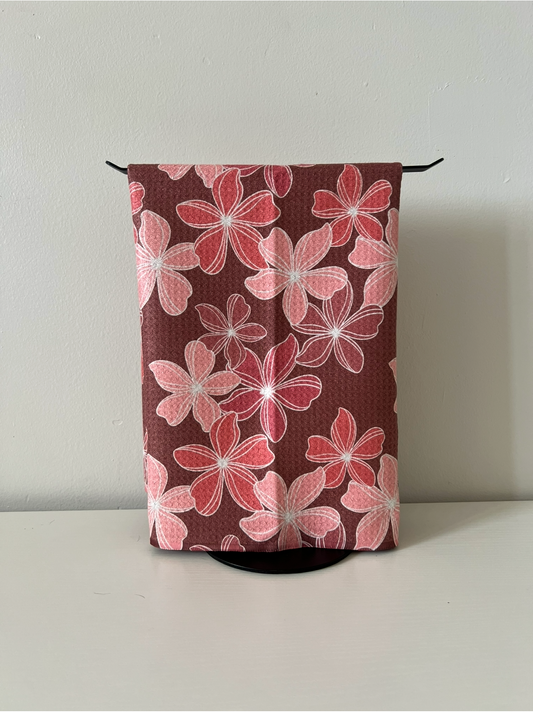 Retro Plumeria Microfiber Towel