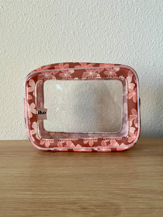 Retro Plumeria Mini Toiletry Bag