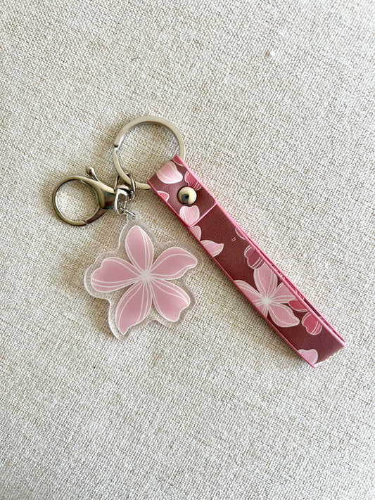 Retro Plumeria Keychain